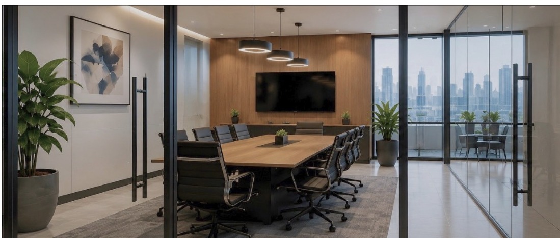 Clean modern meeting room