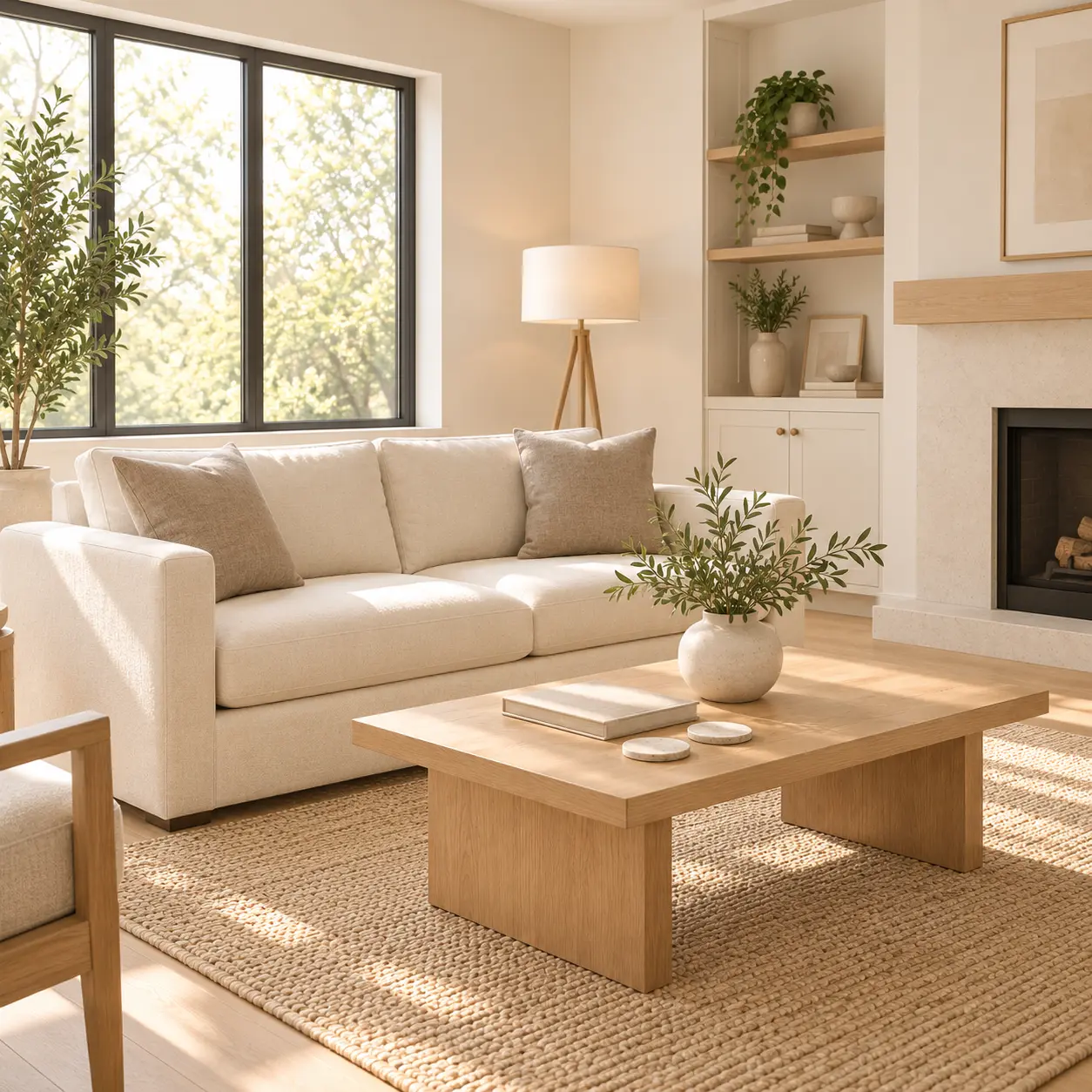 Freshly cleaned living room